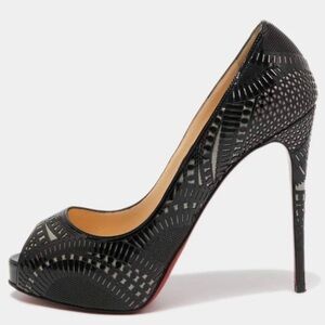 Christian Louboutin Black Patent Leather
Suellena 120 Peep Toe Pumps